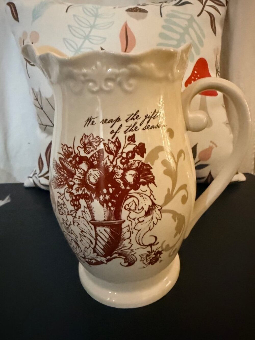 9” "Bountifully Blessed" ceramic pitcher Sonnet Studios for DEMDACO